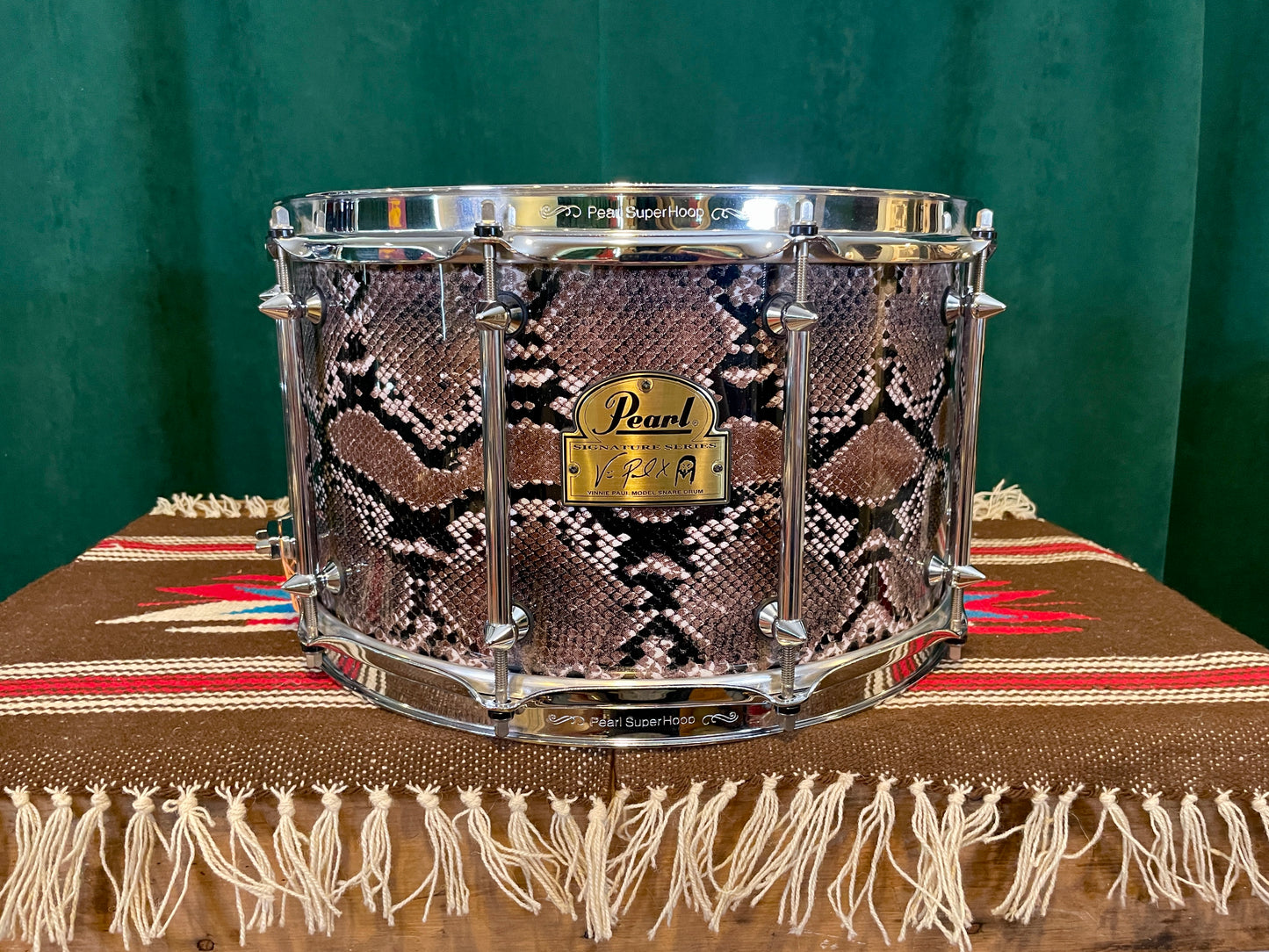 Pearl Vinnie Paul Signature Model 8x14 VP1480 Snare Drum Snakeskin