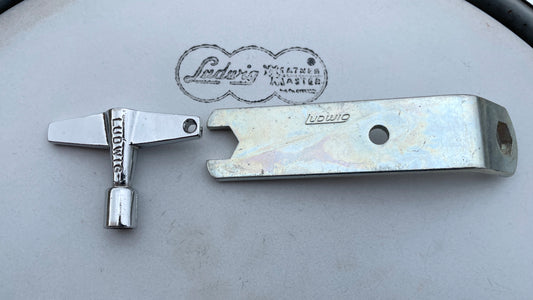 1960s-1970s Ludwig Drum Rail Console Wrench Key and Drum Tuning Key
