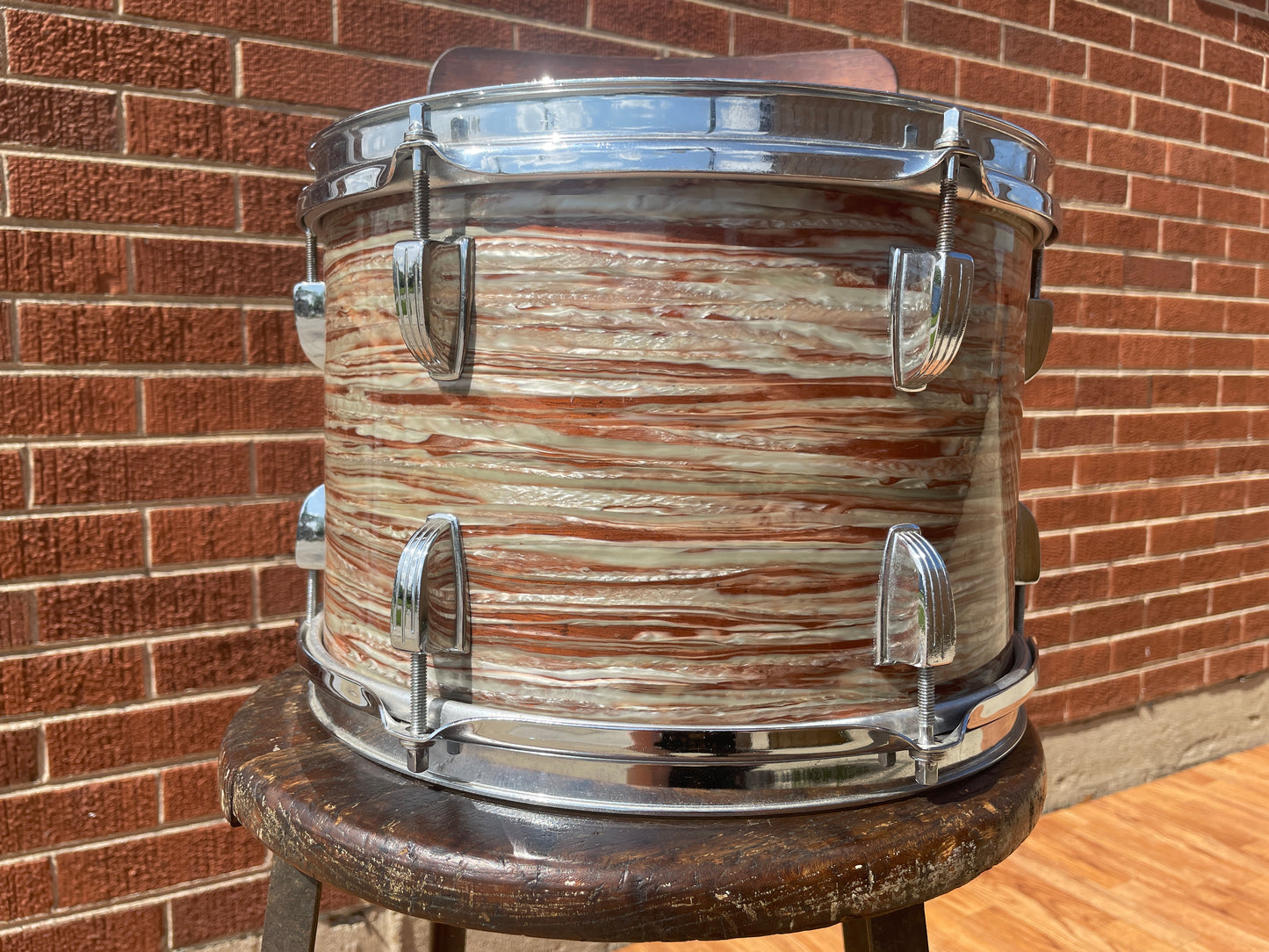 Early 1960s Ludwig 8x12 Tom Drum Oyster Pink Pearl Pre-Serial #