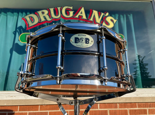 Pork Pie 6.5x14 Big Black Brass Snare Drum BOB
