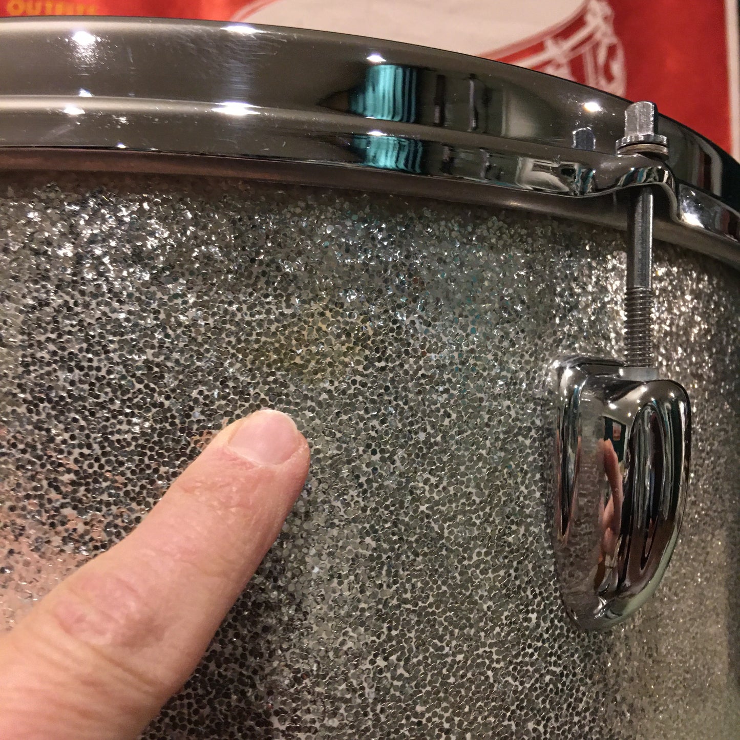 1965 Slingerland 9x13 Tom Drum Silver Sparkle