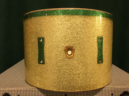 1960s Ludwig 8x12 Club Date Tom Drum Green Sparkle Keystone