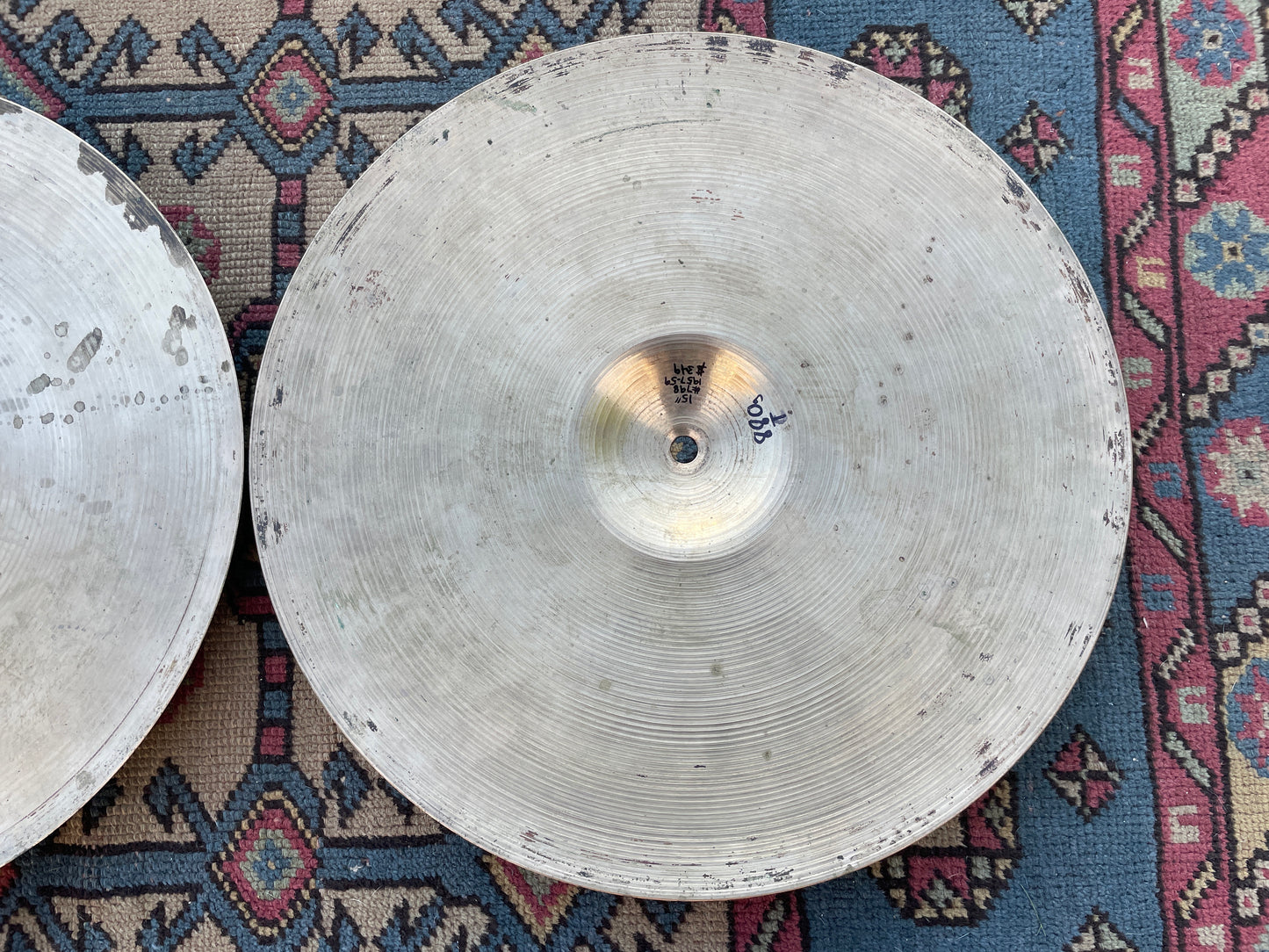 15" Zildjian A 1950s Small Stamp Hi-Hat Cymbal Pair 880g/891g #798 *Video Demo*