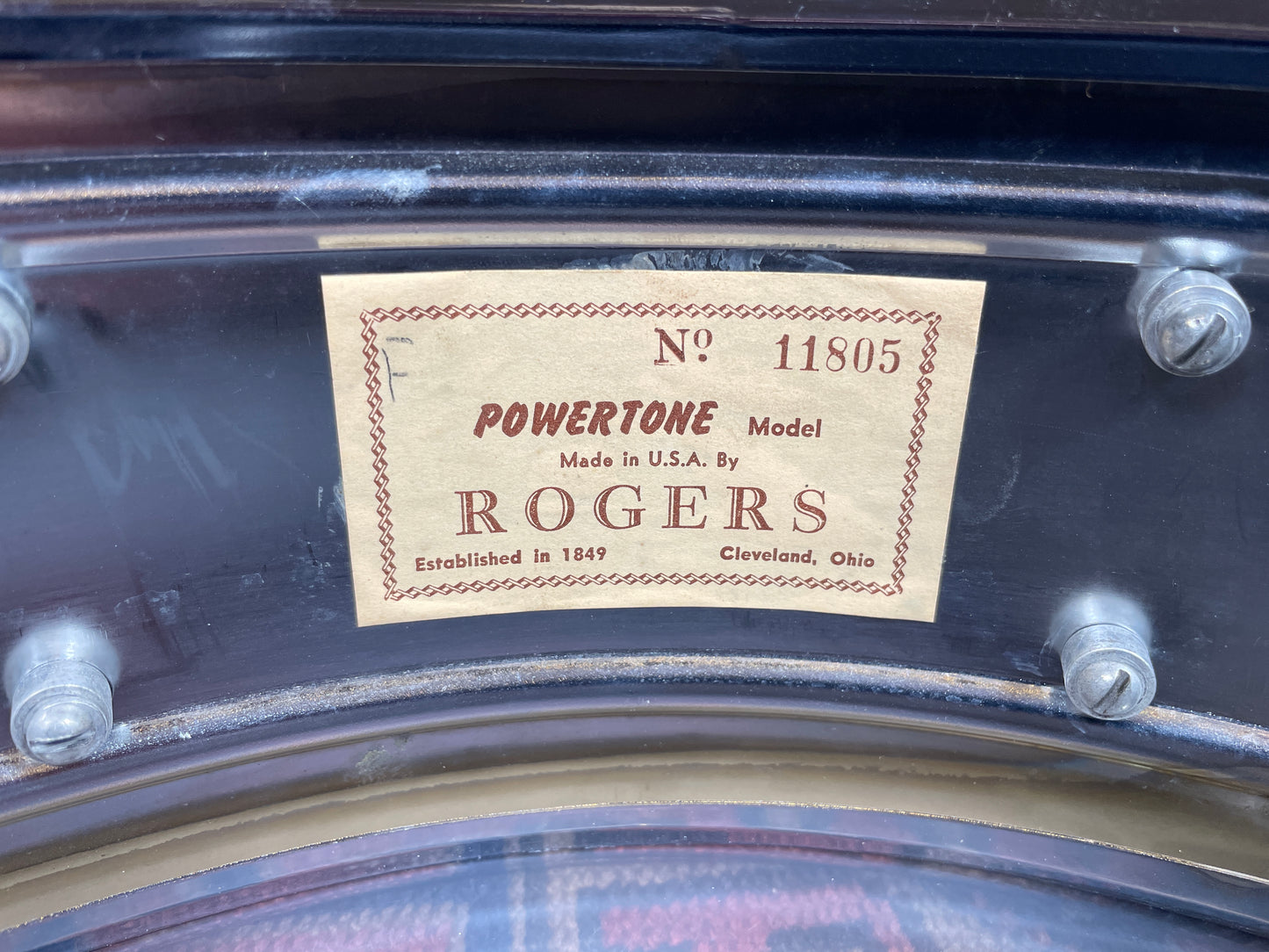 1960s Rogers 5x14 Powertone Snare Drum Cleveland Era COB