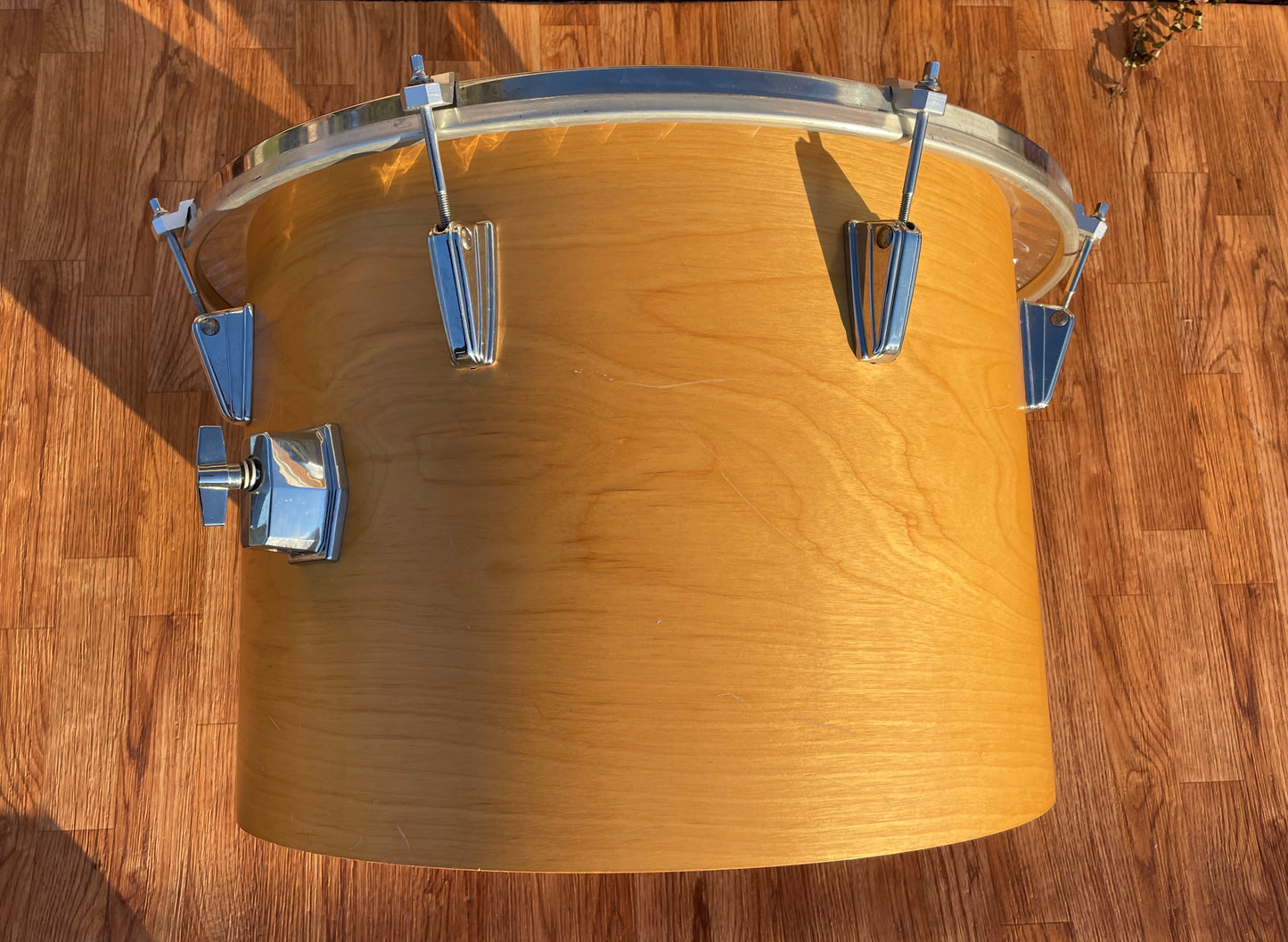 1980s Tama 20" Superstar Model 9850S Suspended Gong Bass Drum Super Maple Natural w/ Single Arm Stands - Billy Cobham
