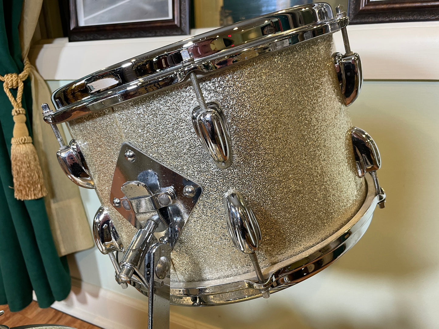 1965 Slingerland Modern Jazz No. 9N Drum Set Silver Sparkle 20-12-14