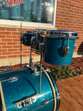 1958 Slingerland Radio King Little Pro Outfit No. 4N Drum Set Aqua Blue Sparkle