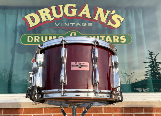 Vintage 1985 Yamaha SD-980RP 8x14 Recording Custom Snare Drum Cherry Wood Red