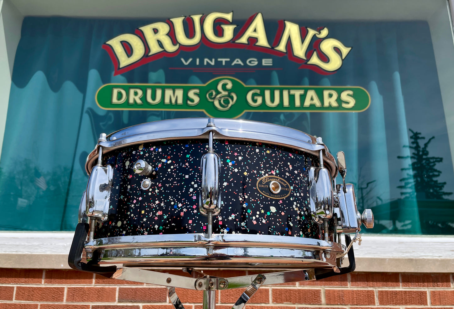 Early 1960s Slingerland Gene Krupa Deluxe Outfit No. 1-N Drum Set Mardi Gras Pearl 22/13/16/5.5x14
