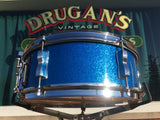 1967 Ludwig Keystone 5x14 Pioneer Snare Drum Blue Sparkle