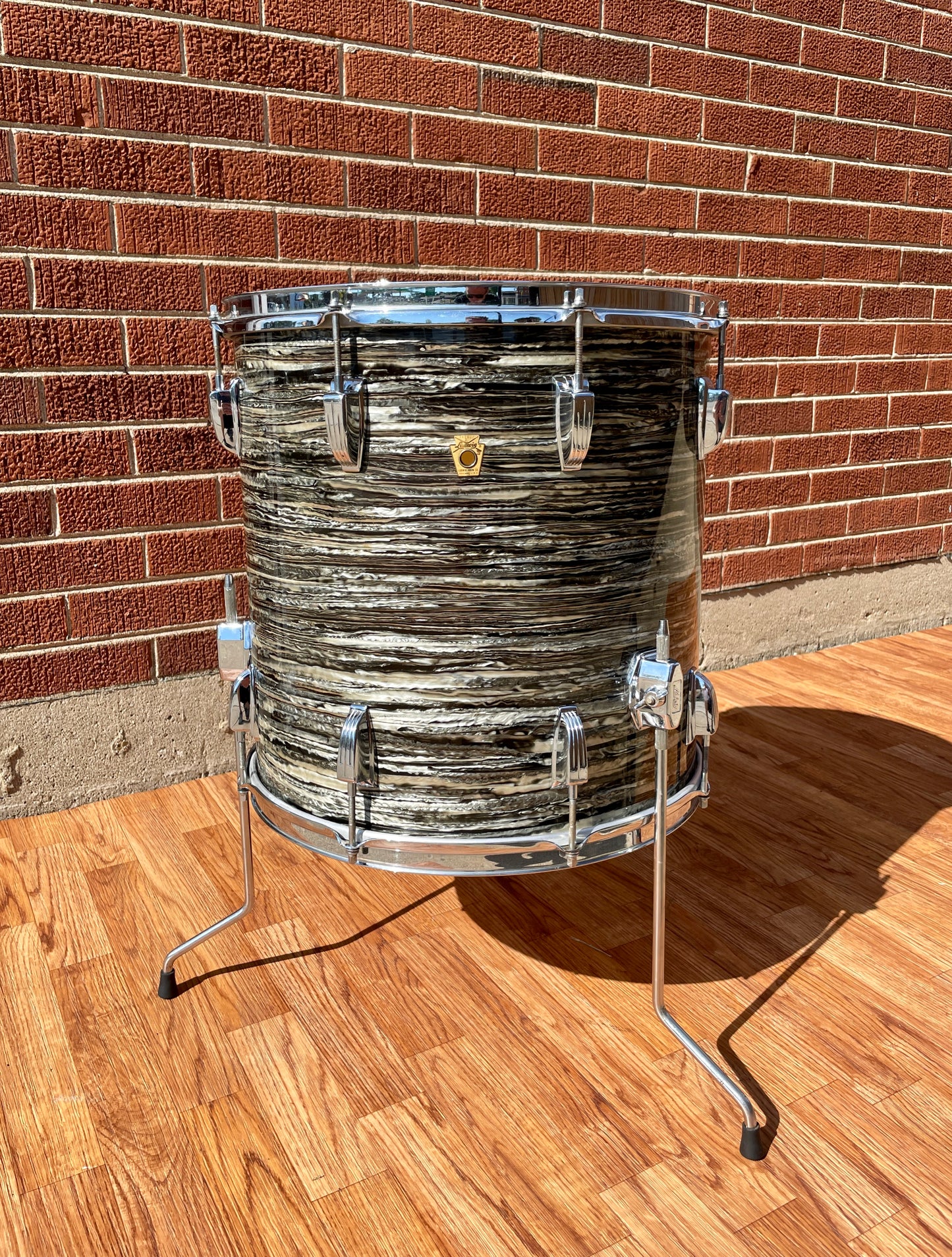 1966 Ludwig 16x16 Super Classic Floor Tom Drum COB Oyster Black Pearl Ringo