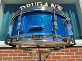 1966 Ludwig 5x14 Jazz Festival Snare Drum Blue Sparkle