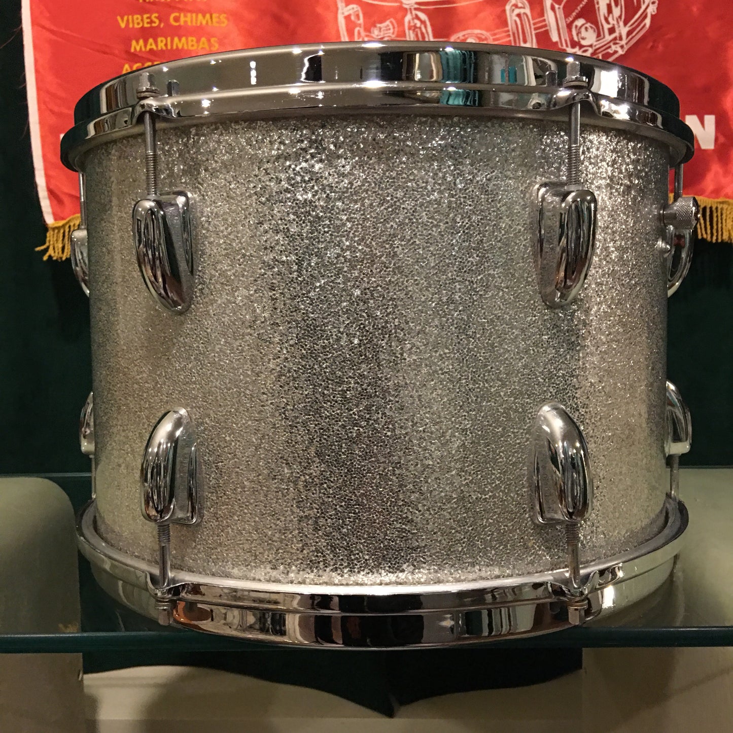 1965 Slingerland 9x13 Tom Drum Silver Sparkle