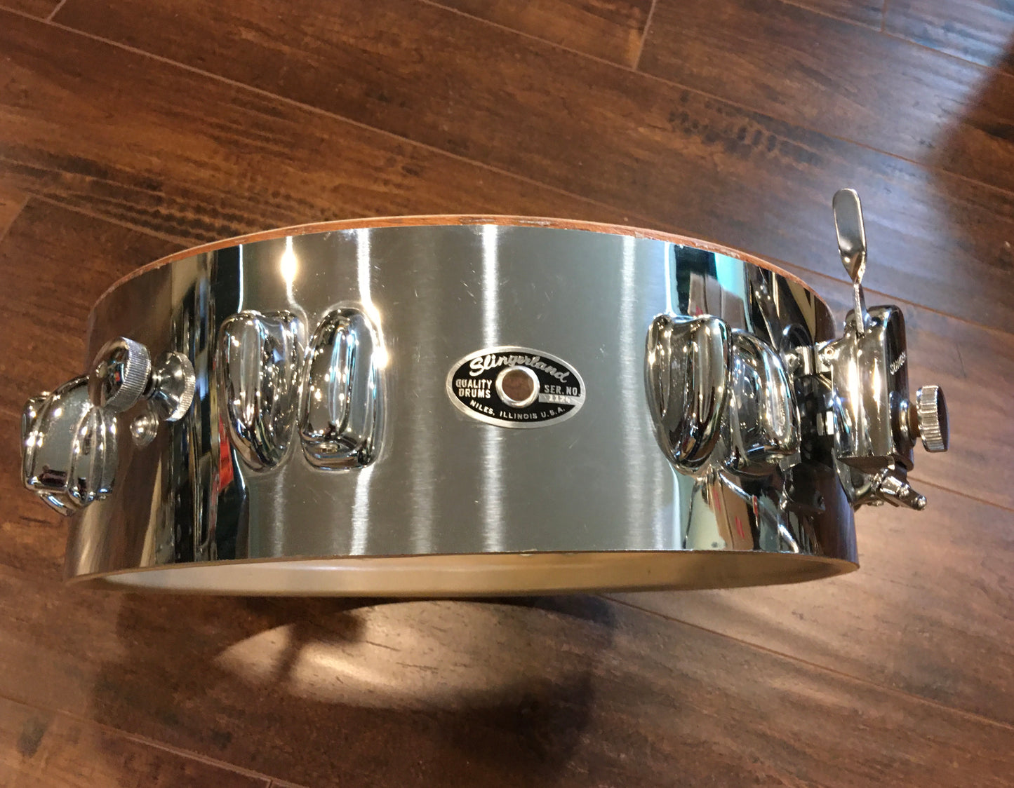 1970 Slingerland Buddy Rich 4X14 Chrome Over Wood 3 ply Snare Drum