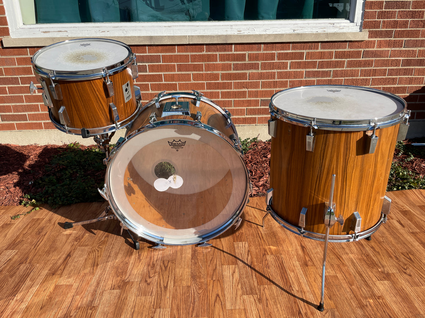 1980s Sonor Phonic Drum Set Rosewood 22/13/16
