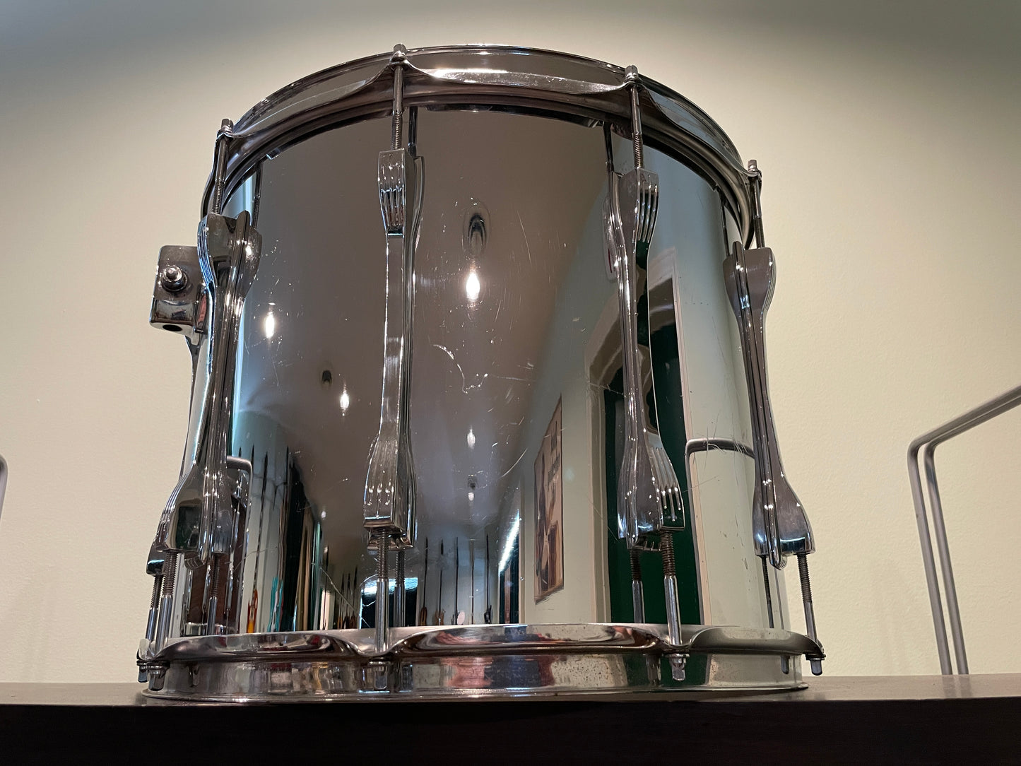 1970s Ludwig 12x15 Tom Drum Stainless Steel Mach