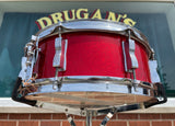 1965 Ludwig 5x14 Jazz Festival Snare Drum Red Sparkle