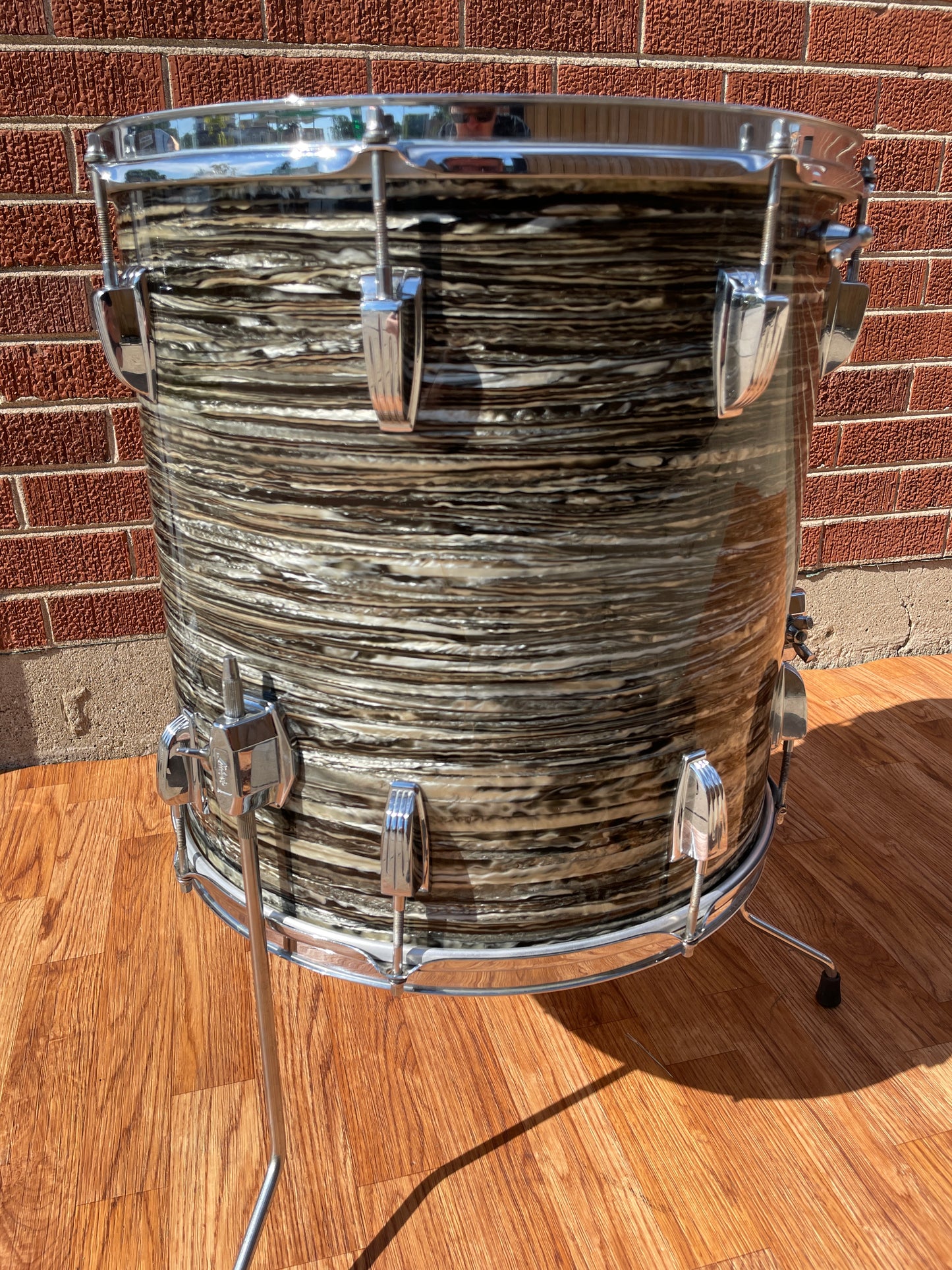1966 Ludwig 16x16 Super Classic Floor Tom Drum COB Oyster Black Pearl Ringo