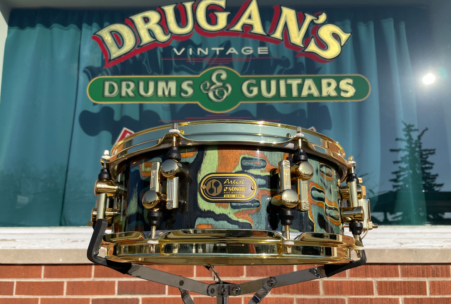 Sonor Artist Series 5x13 Snare Drum Earth Finish w/ Gold Hardware Jojo Mayer 27-Ply Beech Shell