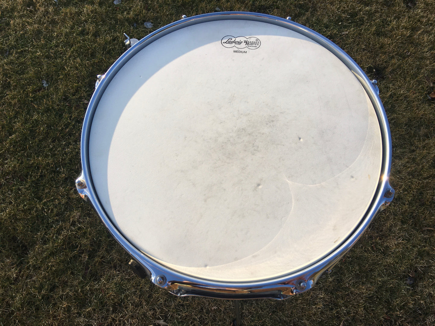 1980s Ludwig Black Galaxy 5x14 Blackrolite Acrolite Snare Drum
