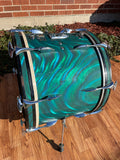 1960s Sonor Multi-Brilliant Teardrop Drum Set Turquoise Satin Flame Blue/Green 20/12/16/5x14 *Video Demo*