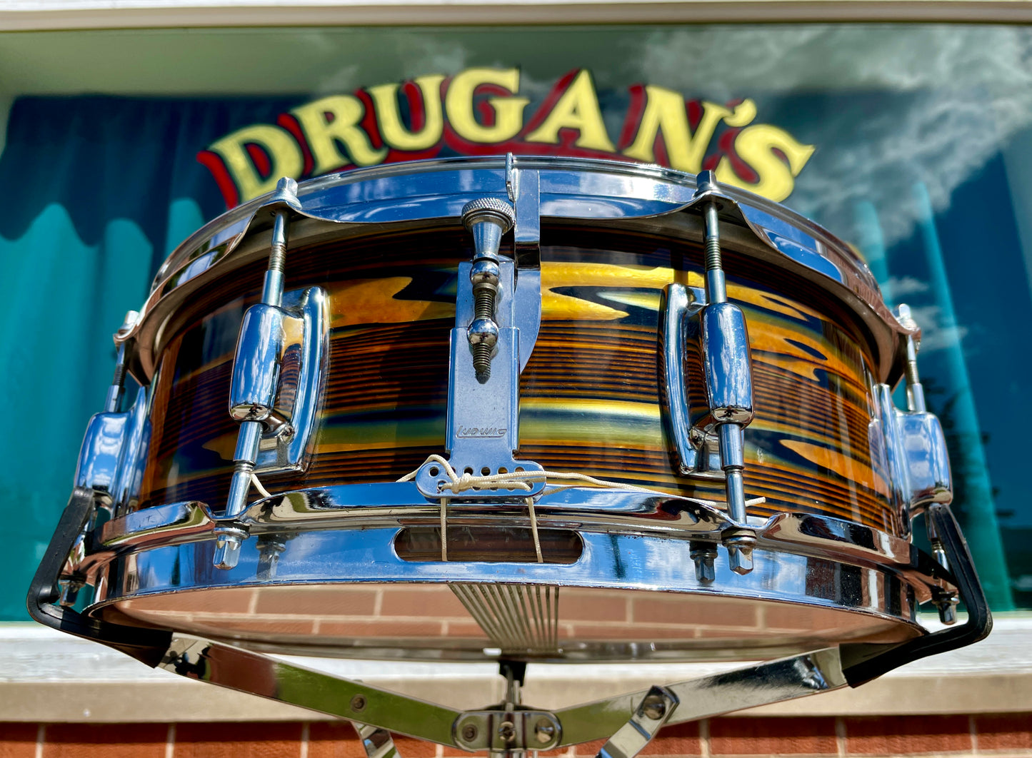 1971 Ludwig Standard 5x14 Snare Drum Lemon Strata