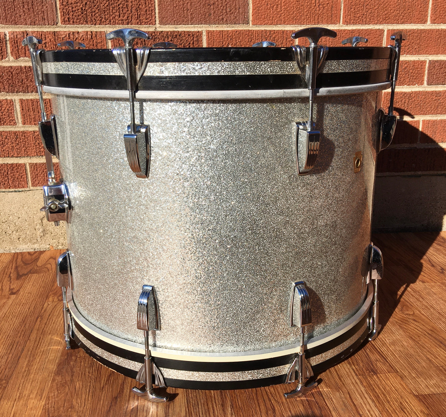 1968 Ludwig 14x20 Virgin Bass Drum Silver Sparkle