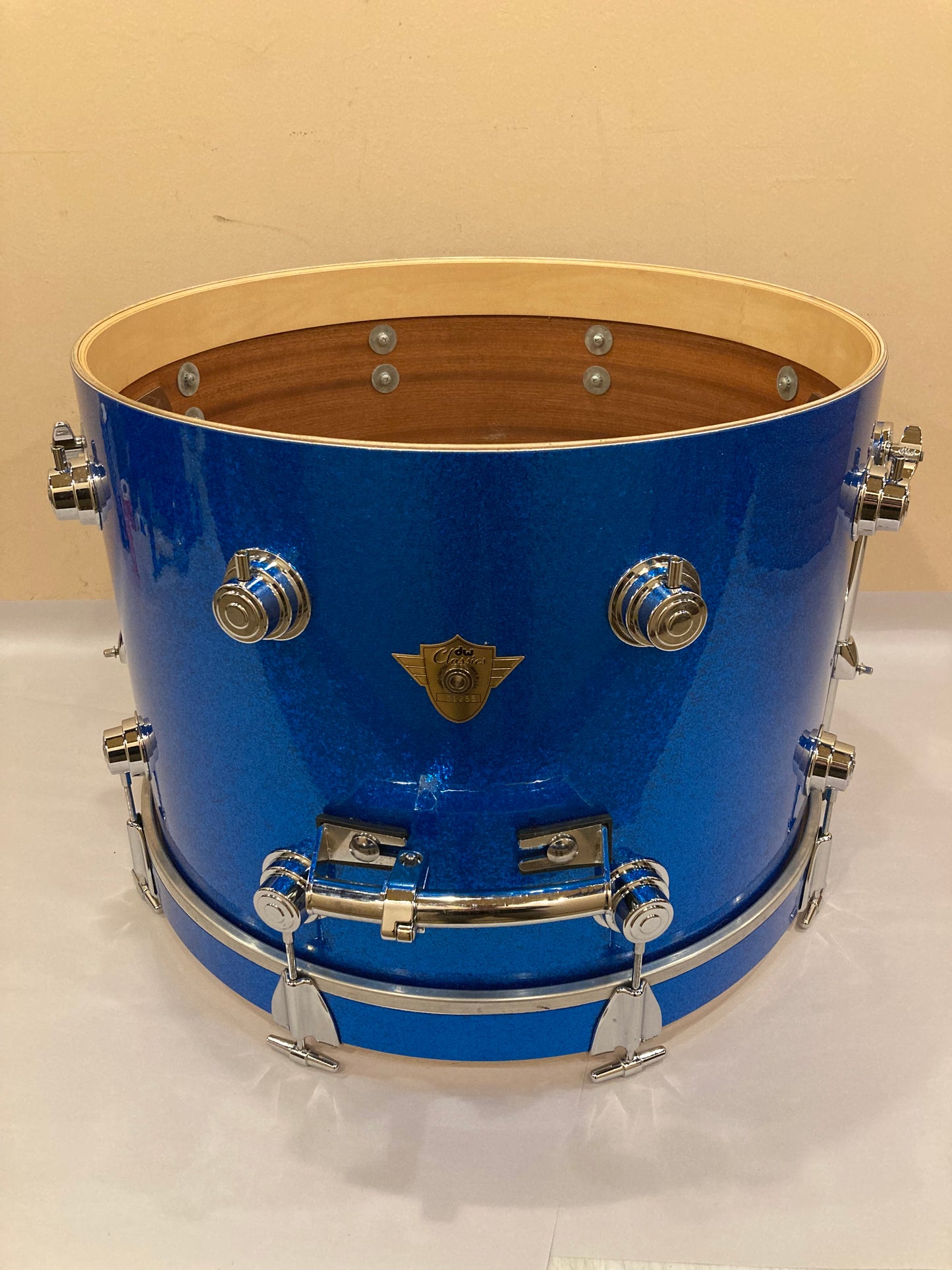 DW Classics Series 14x20 Bass Drum Blue Glass Glitter Sparkle Drum Workshop Mahogany/Poplar