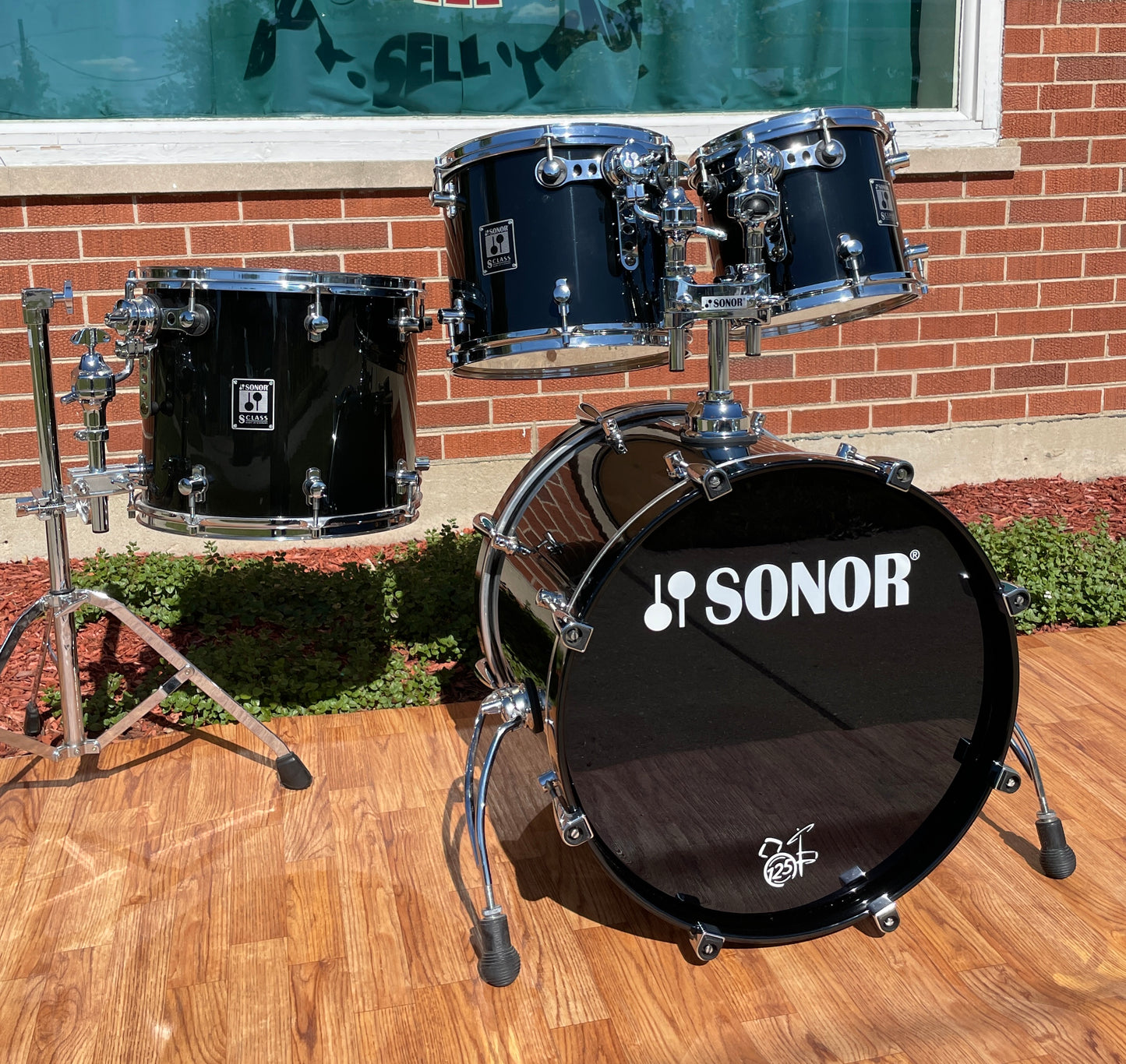 2000 Sonor 125th Anniversary S-Class Drum Set Black 20/10/12/14