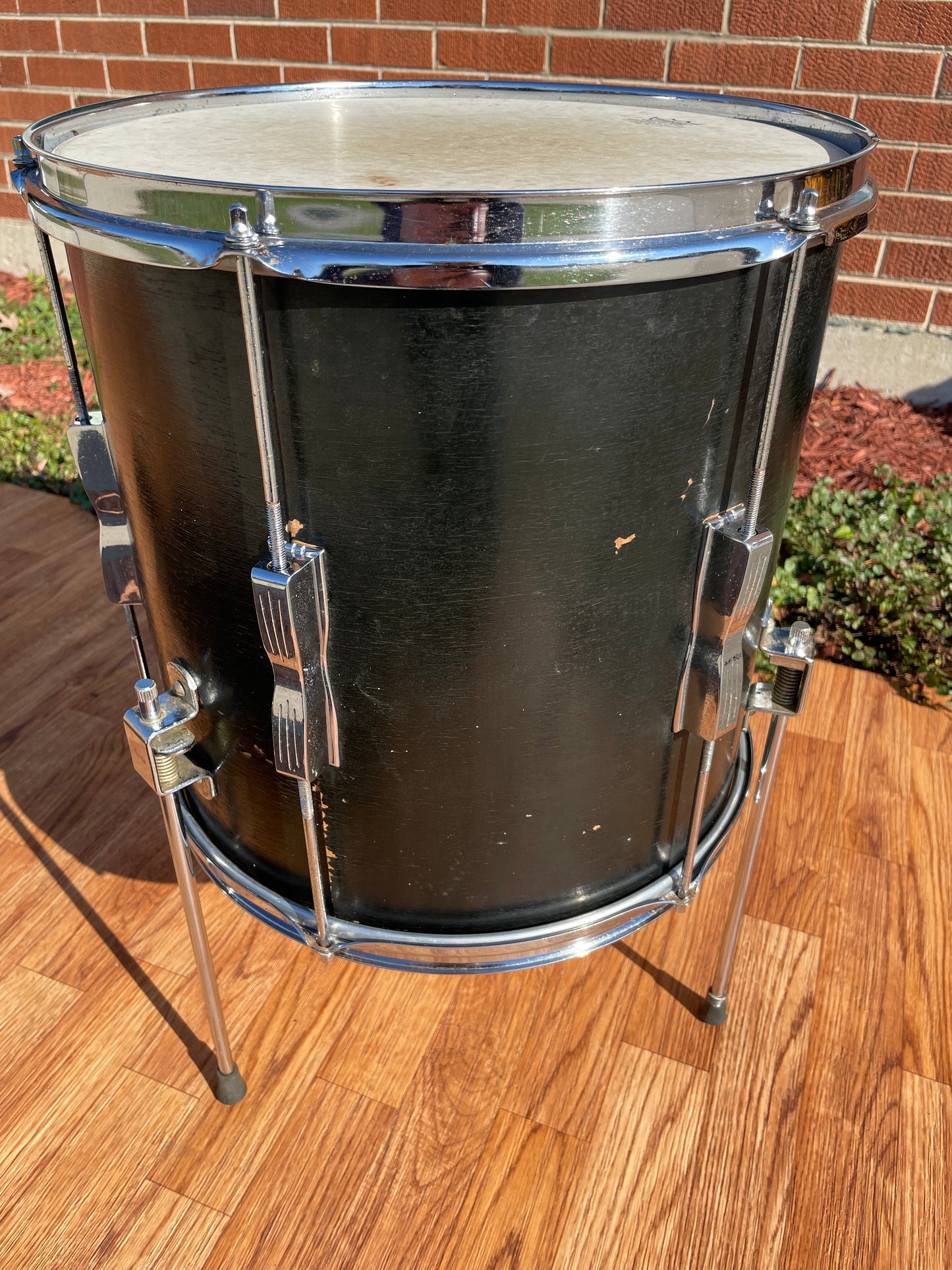 1968 Ludwig 14x14 Club Date Floor Tom Drum Single Black Lacquer