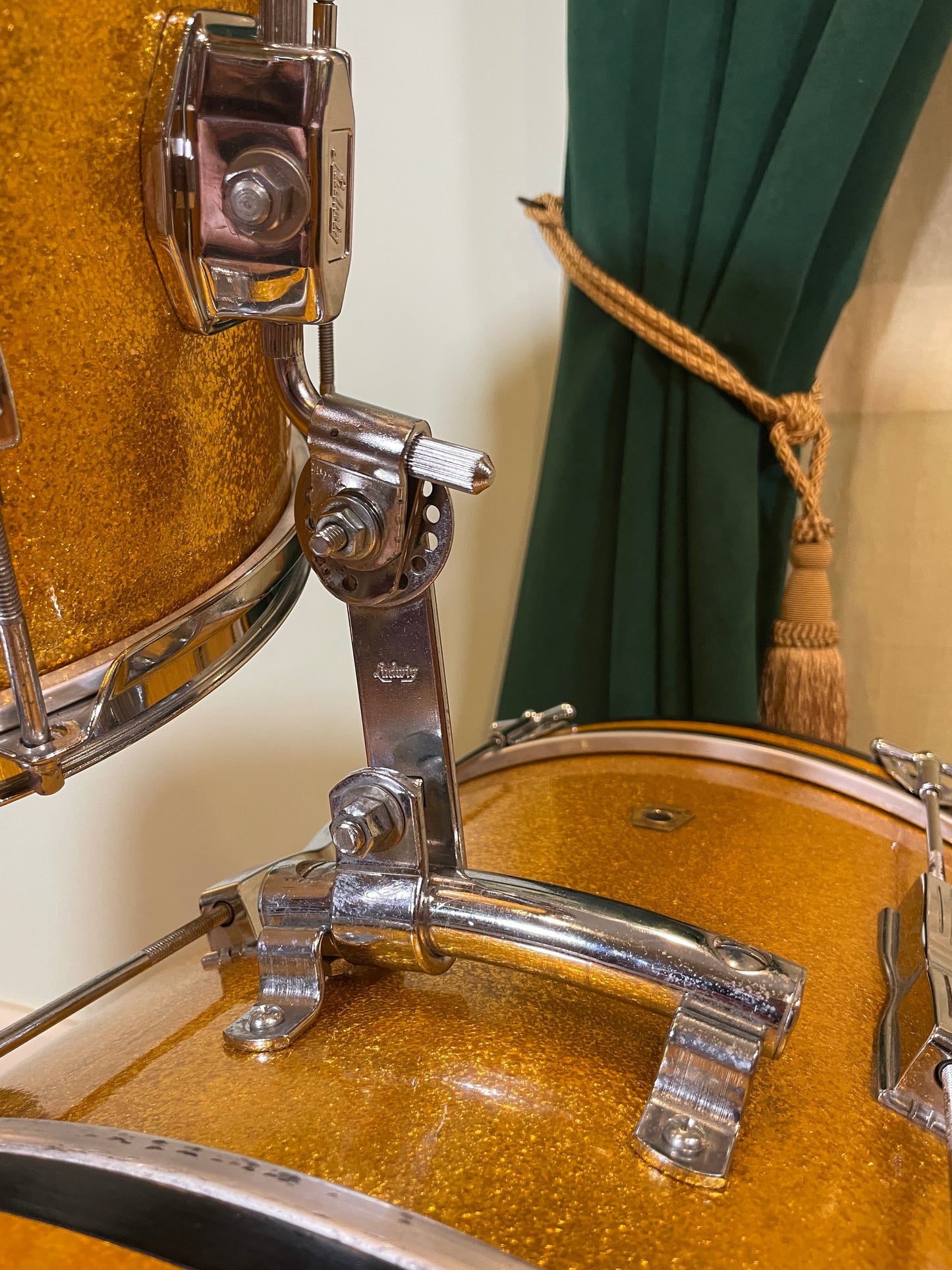 1966 Ludwig Club Date Drum Set Gold Sparkle 20/12/14/5x14