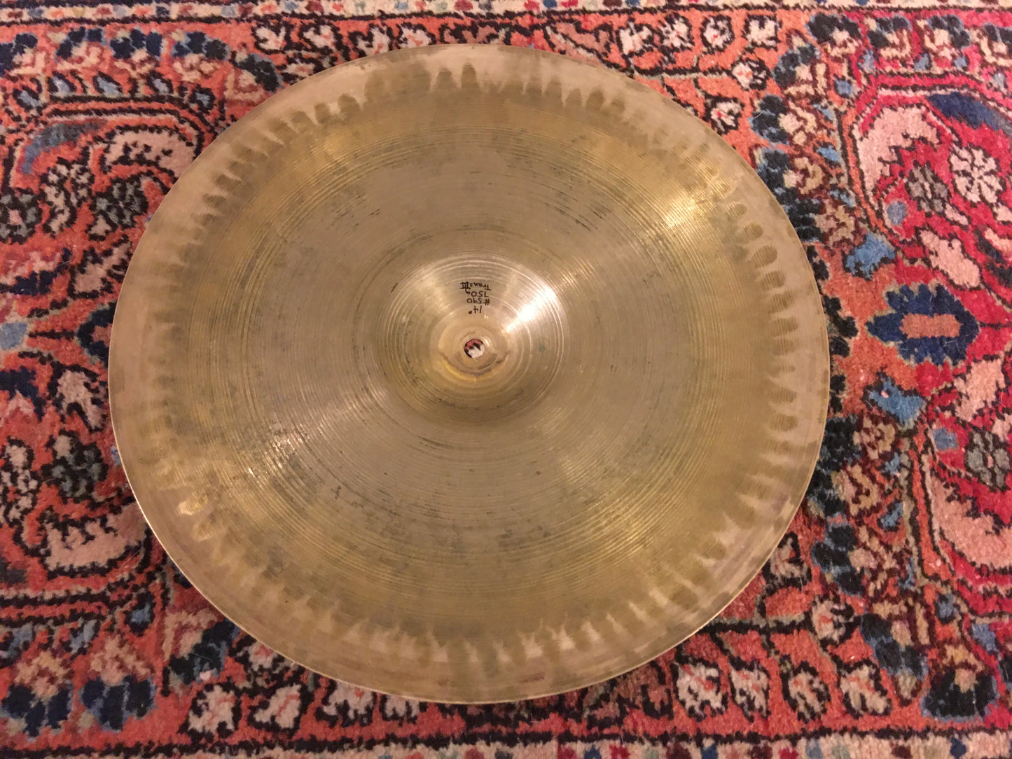 14" Vintage ZIldjian A Trans Stamp Hi Hat / Crash Cymbal Single 750g #590