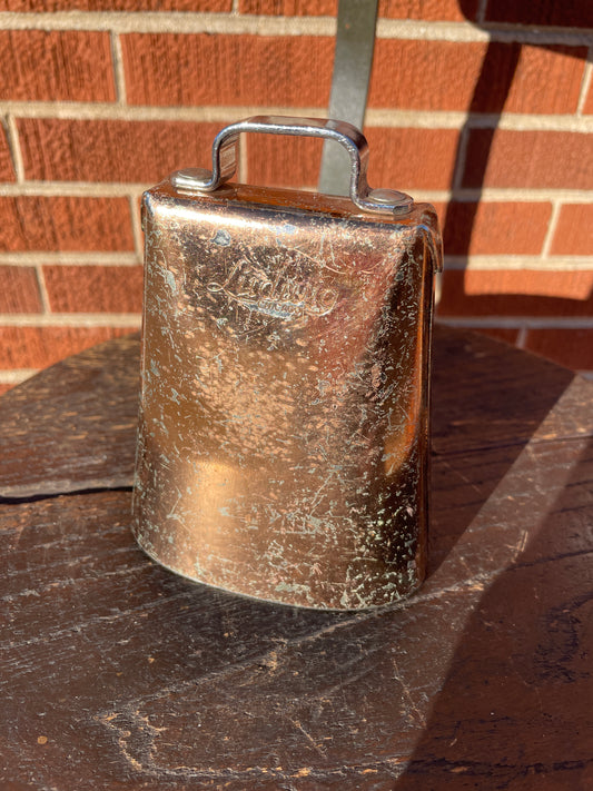 1960s Ludwig 5" Script Logo Gold Tone Cow Bell Golden Tone