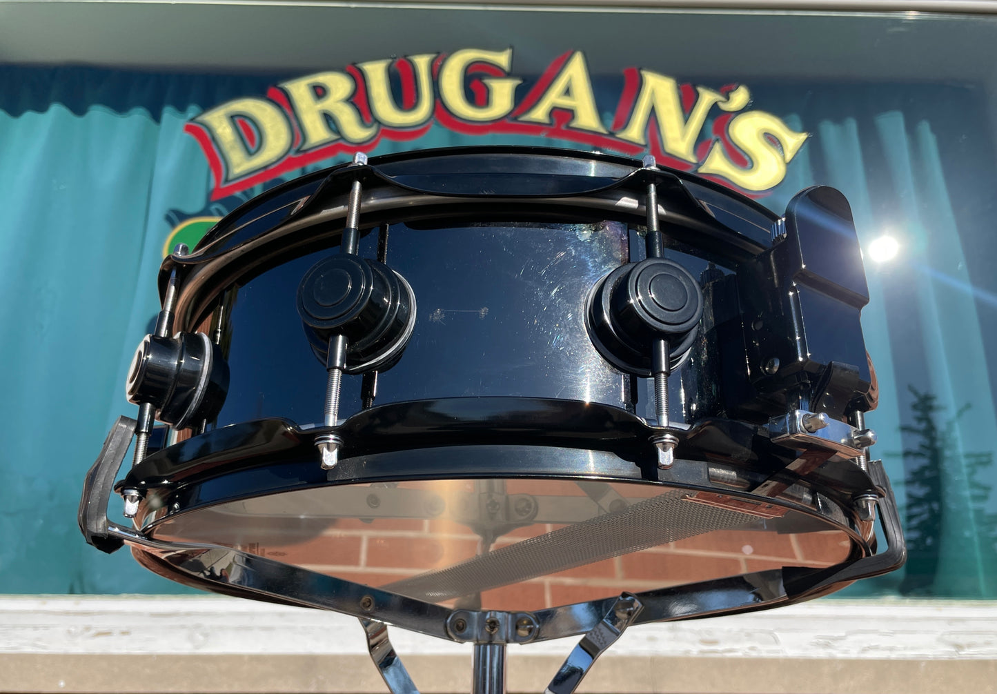 Drum Workshop 5x14 Nickel Over Brass Snare Drum Black 10-Lug DW