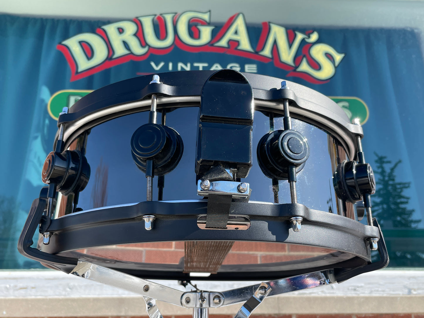 Drum Workshop 5x14 Nickel Over Brass Snare Drum Black 10-Lug DW