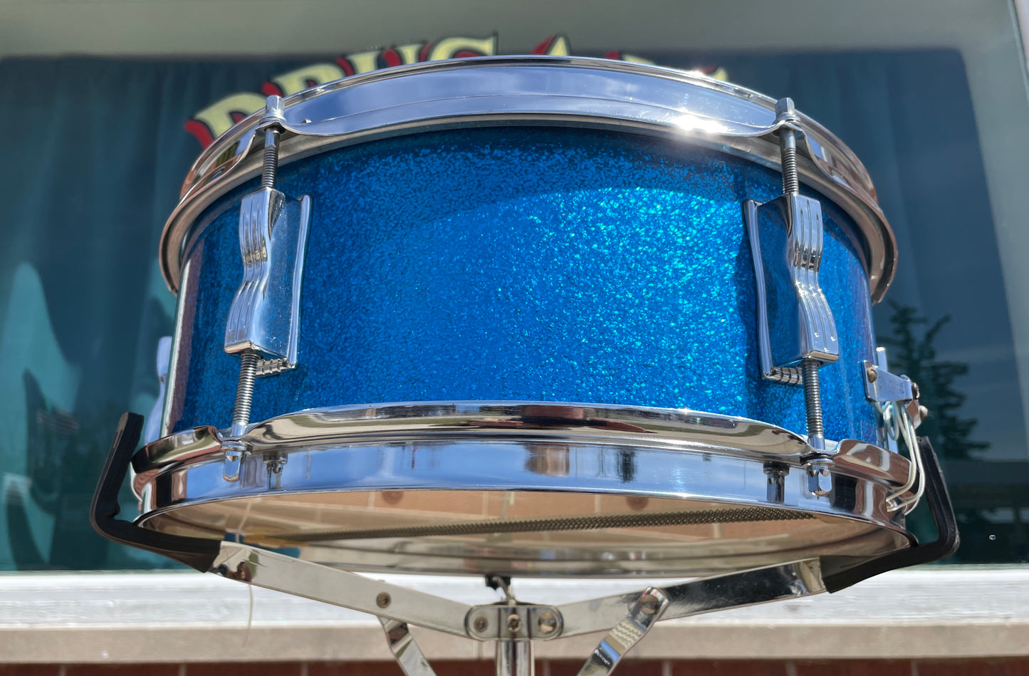 1966 Ludwig 5x14 Pioneer Snare Drum Blue Sparkle