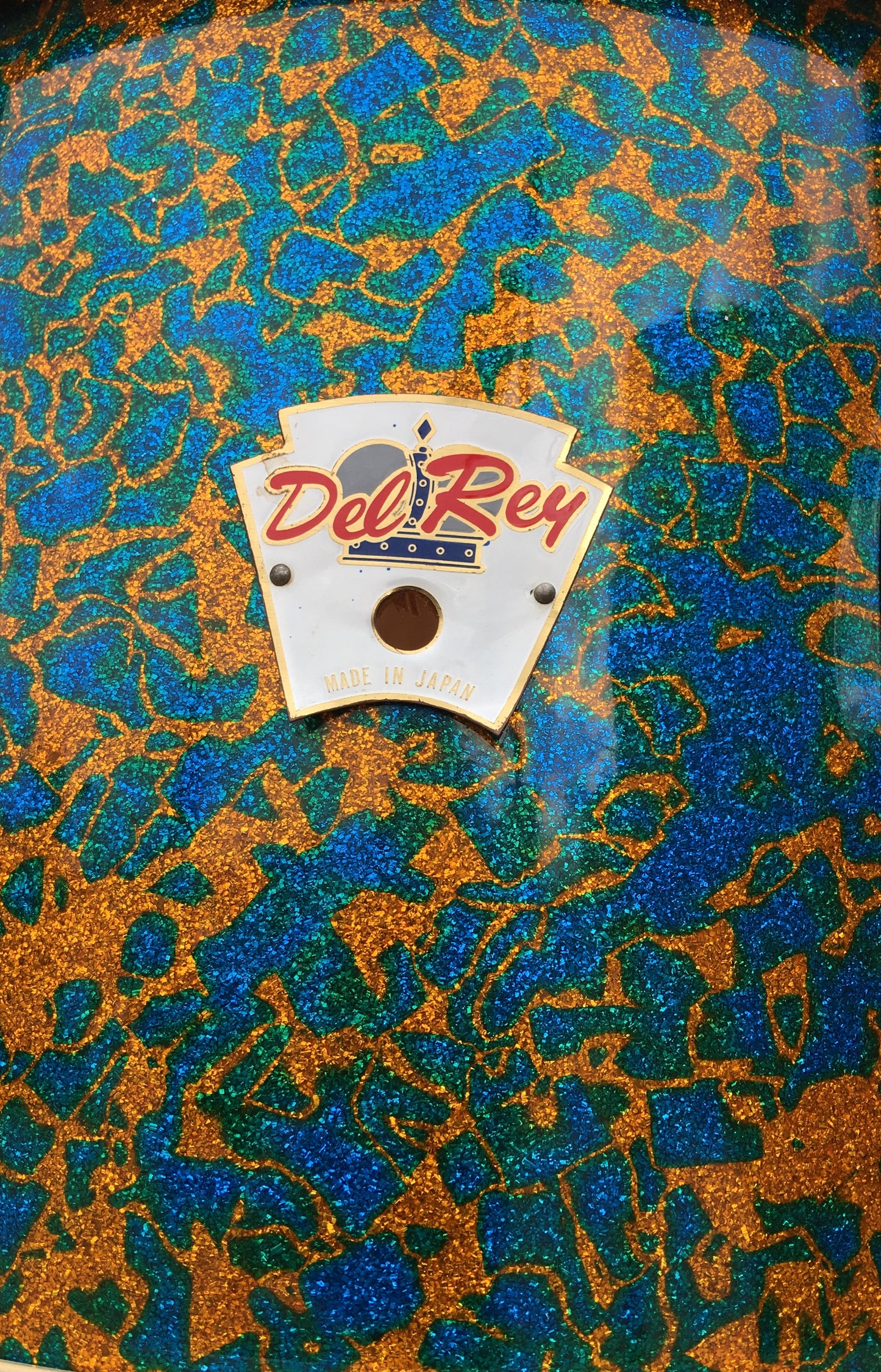 1960s Del Rey 9x13 MIJ Tom Drum - Blue/Gold Sparkle