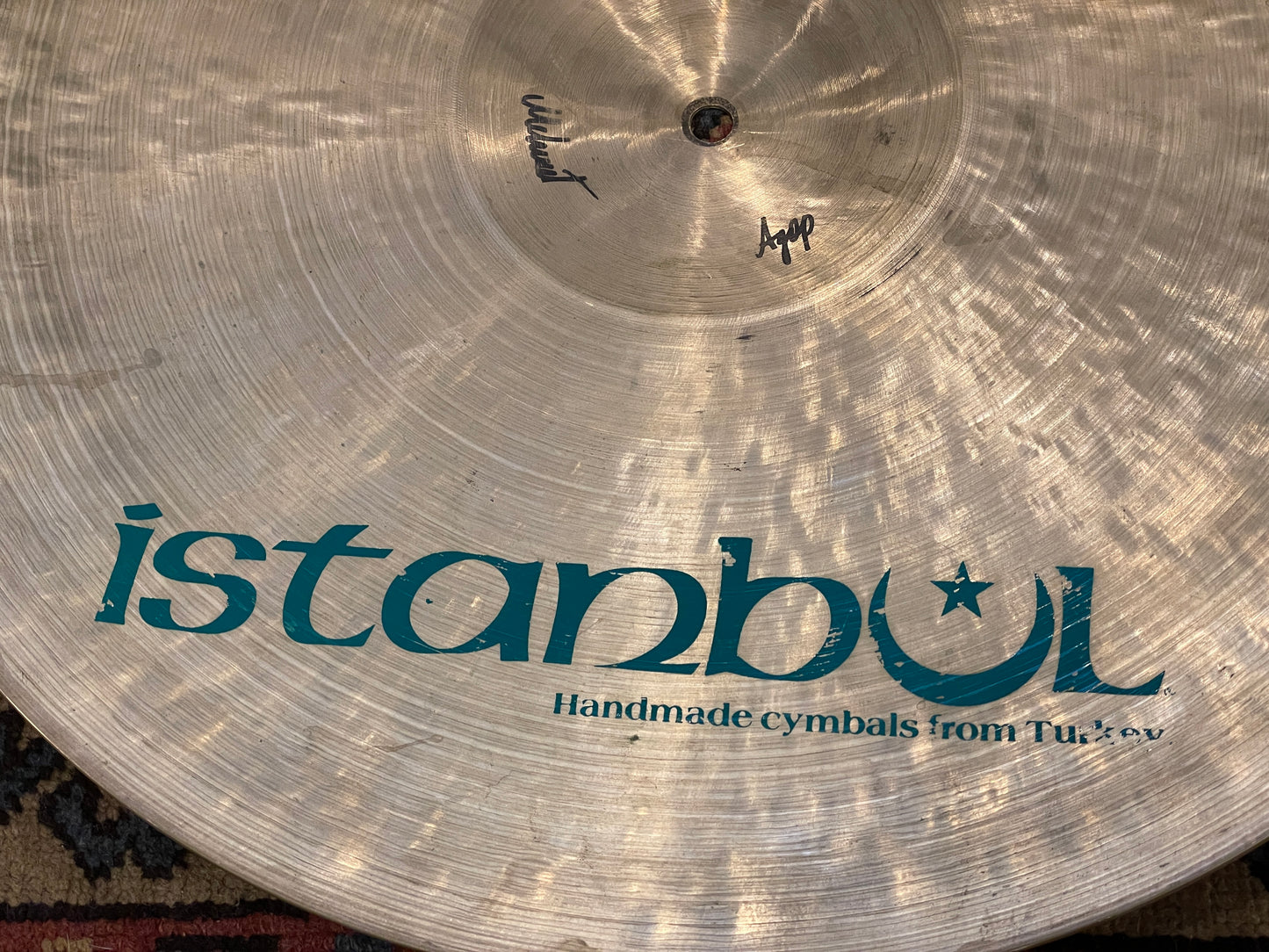 20" Istanbul Pre-Split Green Label Ping Ride Cymbal 3220g Vinnie Colaiuta Signed