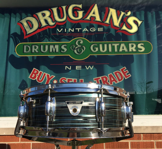 Vintage Ludwig Standard 5x14 Snare Drum Blue Strata
