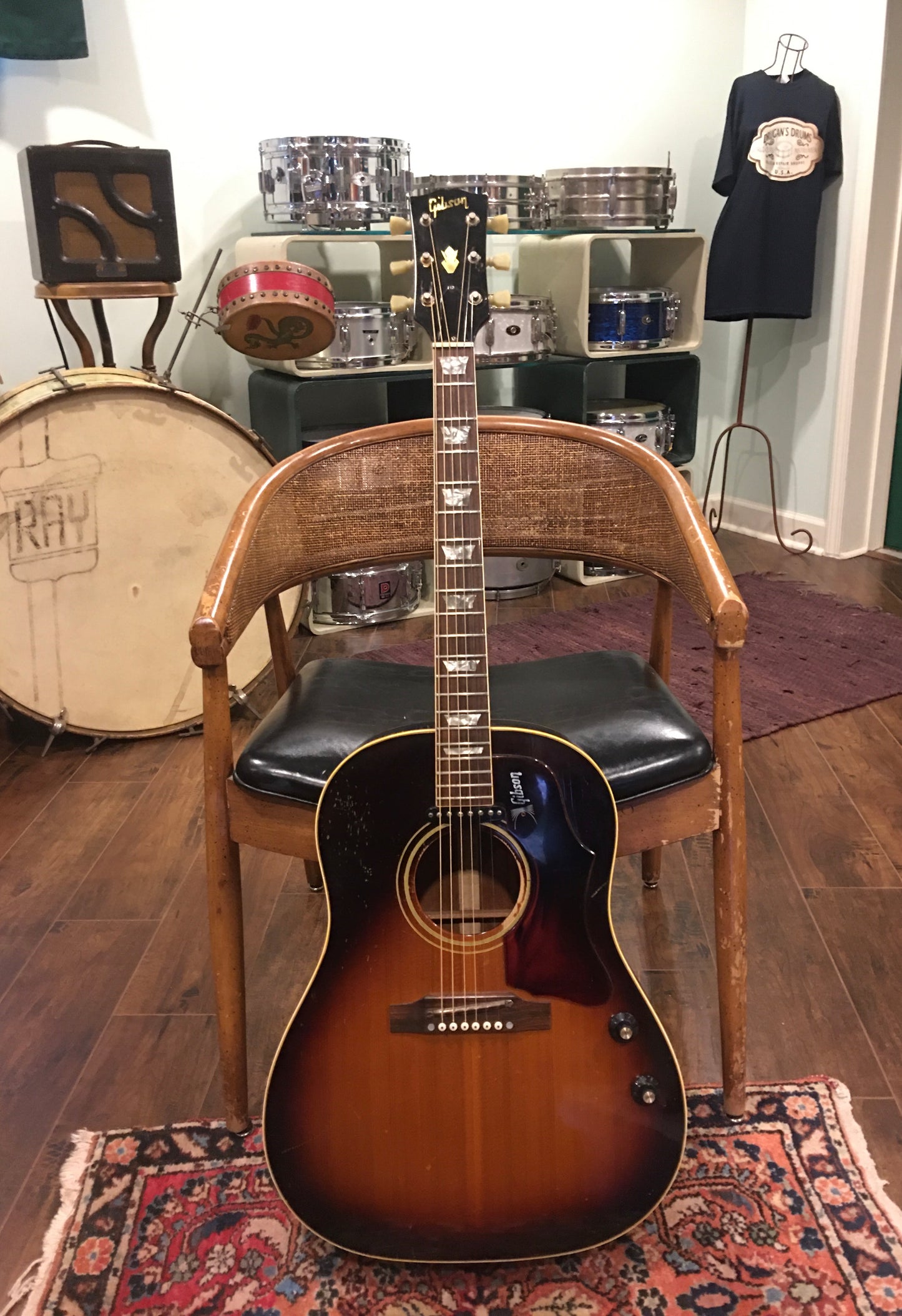 1968 Gibson J160E Sunburst Acoustic Guitar Beatles Lennon Harrison