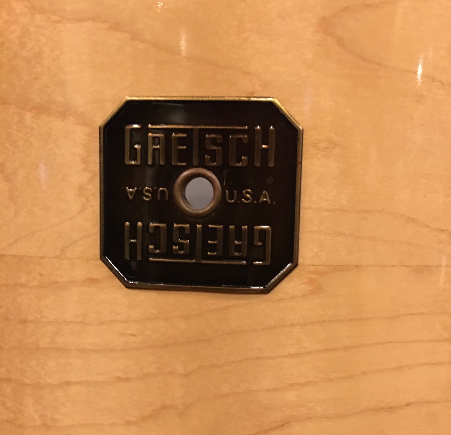 1980s Gretsch Square Badge 16X16 Floor Tom Natural Maple