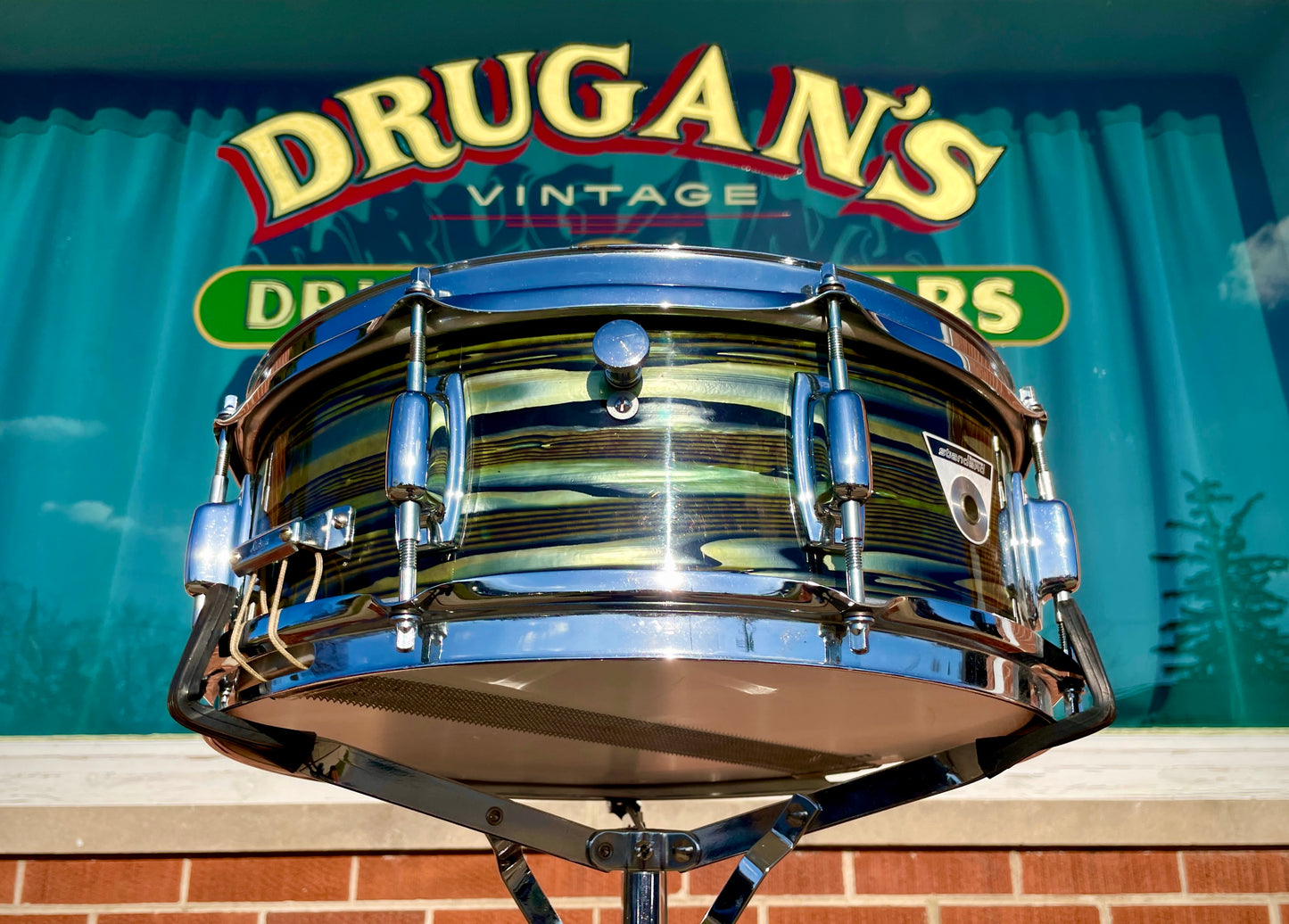 Vintage Ludwig Standard 5x14 Snare Drum Avocado Strata
