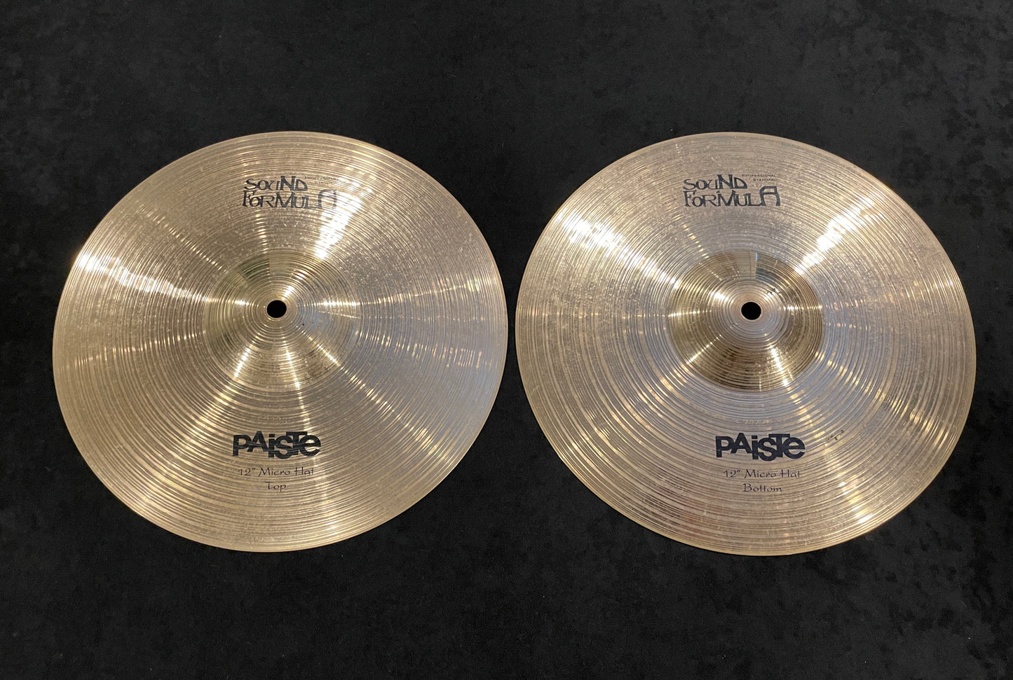 12" Paiste Sound Formula Micro Hats Hi-Hat Cymbal Pair 674g/910g - Rare!!!