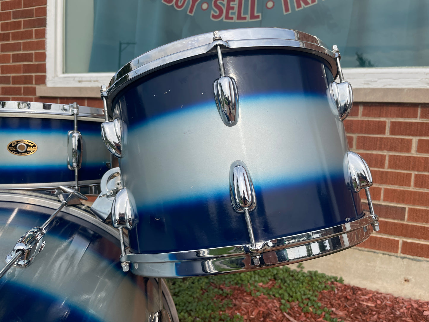 1960s Slingerland Blue & Silver Duco Drum Set 22/13/16/5.5x14