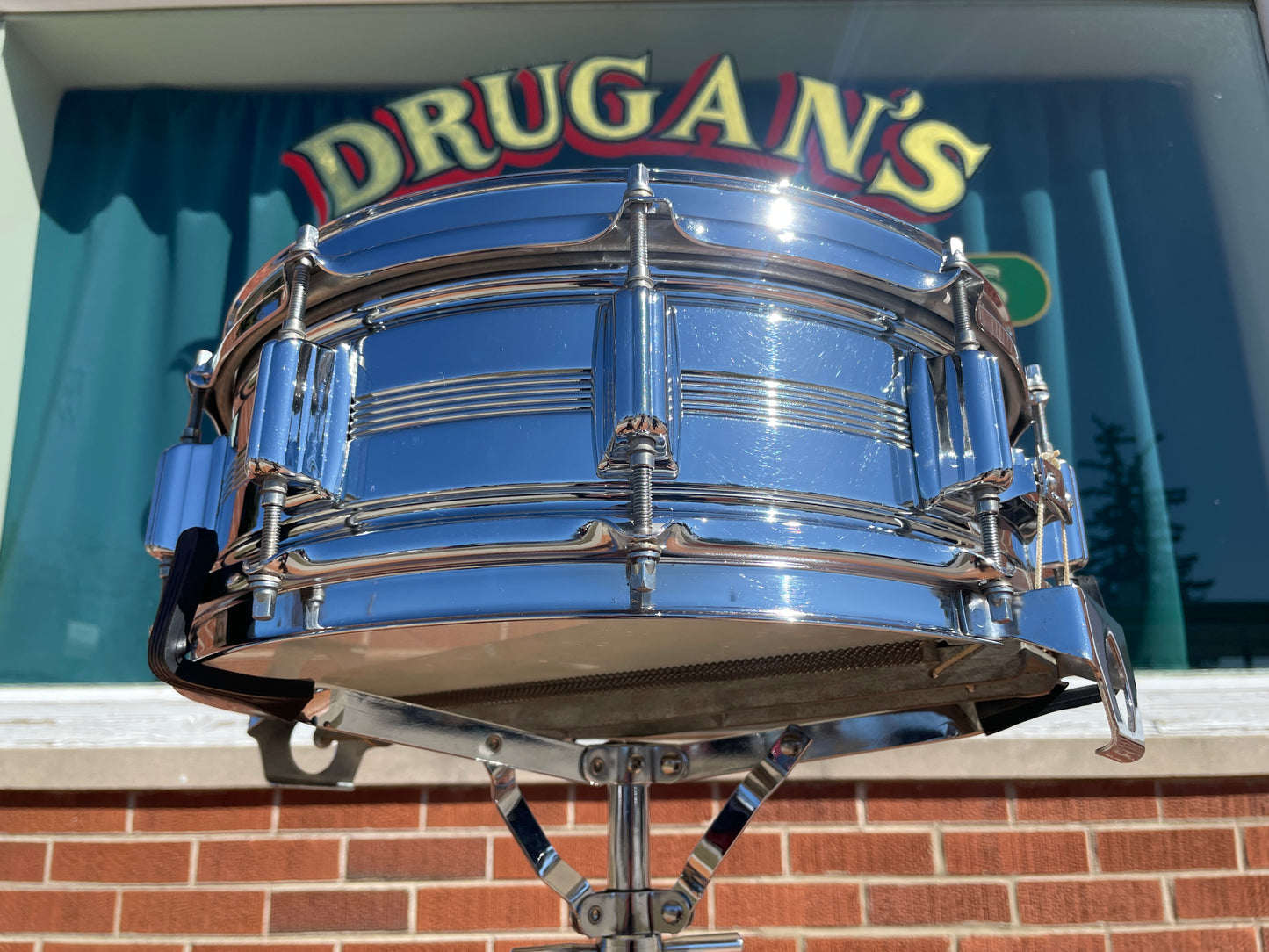 Vintage Rogers 5x14 Dynasonic Snare Drum Chrome Over Brass COB Dyna-Sonic