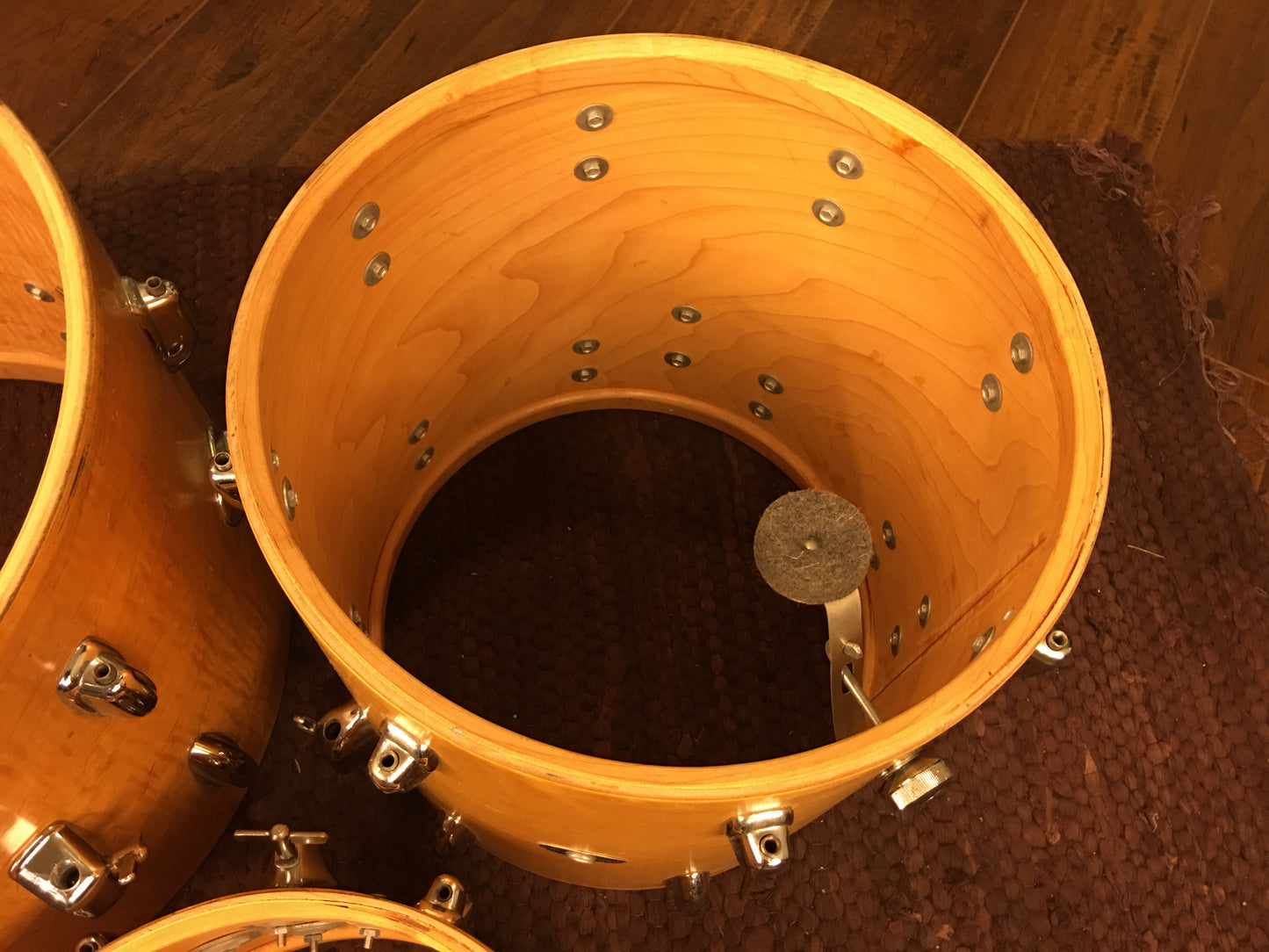 1970s Slingerland Bop Drum Set Natural Maple 3 Ply 18/12/14