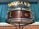 1920s Ludwig & Ludwig 5x14 Professional Model Solid Shell Mahogany Snare Drum