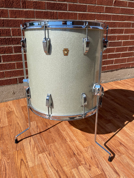 1965 Ludwig 16x16 Floor Tom Drum Silver Sparkle COB