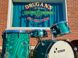 1960s Sonor Multi-Brilliant Teardrop Drum Set Turquoise Satin Flame Blue/Green 20/12/16/5x14 *Video Demo*