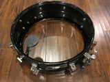 1980s Ludwig Black Galaxy 5x14 Blackrolite Acrolite Snare Drum